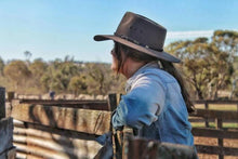 Load image into Gallery viewer, Akubra Cattleman Pure Fur Felt Wide Brim Fedora Bran 53cm
