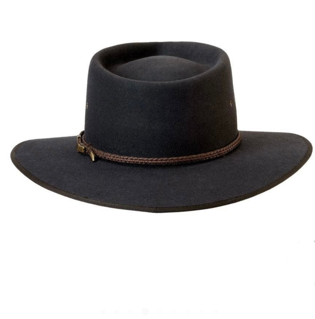 Akubra Cattleman Pure Fur Felt Wide Brim Fedora Graphite