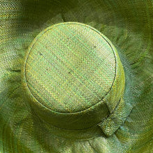 Load image into Gallery viewer, Madagascan Demi Capeline Woven Raffia - Bottle Green
