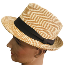 Load image into Gallery viewer, Herringbone Trilby - Panama - Natural/ Brown
