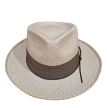 Load image into Gallery viewer, Teardrop Crown Fedora - Cuenca #3 - Turned Edge - 8cm Brim - Natural- Small
