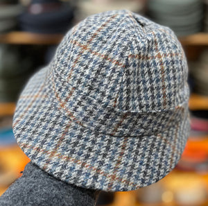 Deer Stalker Hat - English Wool Tweed - Grey - size XL