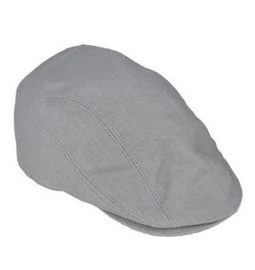 Aspen Linen Cotton Blend Flat Cap - Grey