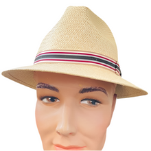 Load image into Gallery viewer, Panama Safari K2C - short brim - Striped band - Size Small
