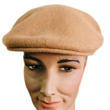 Load image into Gallery viewer, Luton - Cheese Cutter Flat Cap - Wool Felt - Camel - S/M and M/L
