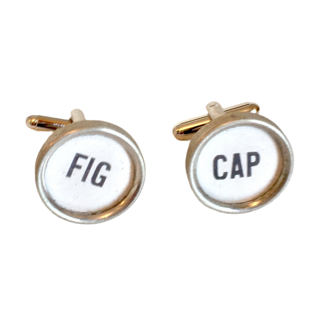 Typewriter Cuff links FIG & CAP Key - Ivory