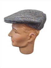 Load image into Gallery viewer, Linney - County Cap - Harris Tweed - Extra Quality  - #4208 Brown Light Blue
