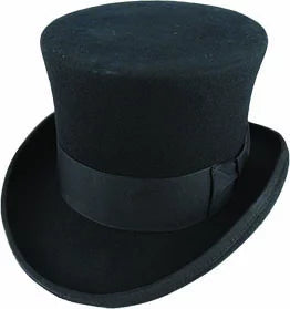 Top Hat - Wool Felt with Satin Lining - Black