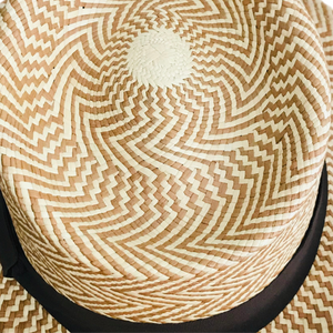 Herringbone Trilby - Panama - Natural/ Brown