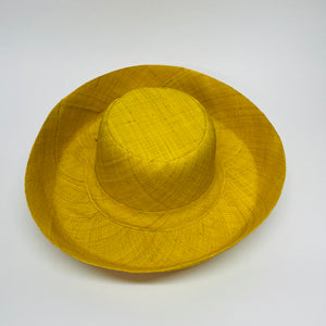 Madagascan Demi Capeline Woven Raffia Cadmium