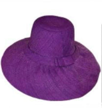 Load image into Gallery viewer, Madagascan Demi Capeline Woven Raffia - Plum
