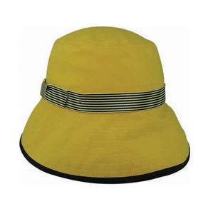 Hemp blend Sunhat with Striped Band - Mustard