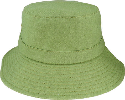 Linen Blend Bucket Hat - Olive