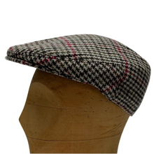 Load image into Gallery viewer, Linney County Flat Cap Wool Blend Tweed Brown Olive Red Medium
