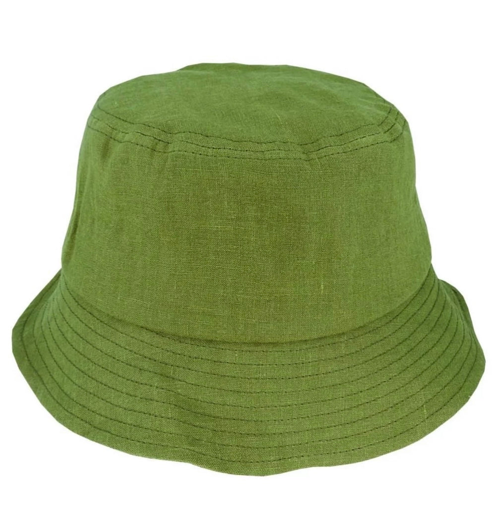 Hemp - Mid Brim - Casual Bucket Hat - Olive
