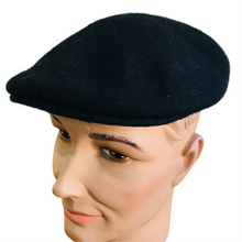 Load image into Gallery viewer, Luton - Cheese Cutter Flat Cap - Wool Felt - Black - S/M and M/L
