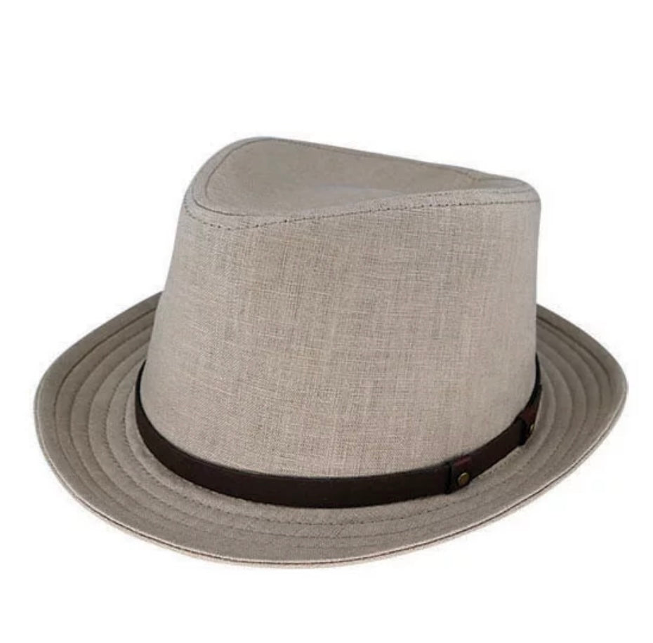 Linen Teardrop Trilby Natural