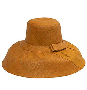 Madagascan Demi Capeline Woven Raffia Mustard
