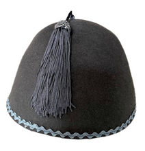 Load image into Gallery viewer, Fez Grey with Blue/grey accents and Tassel
