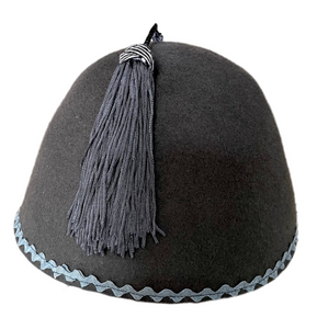 Fez Grey with Blue/grey accents and Tassel