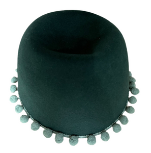 Fez Green with Green Bobbles