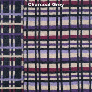 Plaid Up Scarf - Premium Australian Lambswool - Charcoal Grey