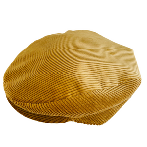 A Bedda Coppola - Piatto Flat Cap - Cotton Cord- Gold - 59cms