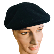 Load image into Gallery viewer, Luton - Cheese Cutter Flat Cap - Wool Felt - Black - S/M and M/L
