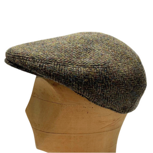 Linney - County Cap - Extra Quality Harris Tweed - #4207 Olive Herringbone