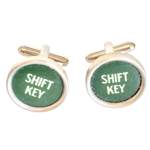 Typewriter Cuff links SHIFT KEY - Green