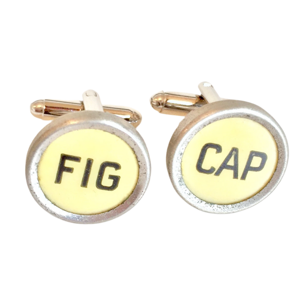 Typewriter Cuff links FIG & CAP Key Vintage Cream