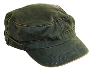Weathered Cotton Military Gulf Cap - Brown