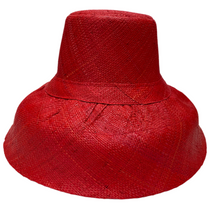 Load image into Gallery viewer, Madagascan Demi Capeline Woven Raffia Tomato
