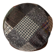 Load image into Gallery viewer, M by Flechet Patchwork Flat Cap Wool Blend Marron 56cm
