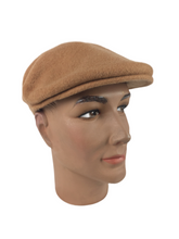 Load image into Gallery viewer, Luton - Cheese Cutter Flat Cap - Wool Felt - Camel - S/M and M/L
