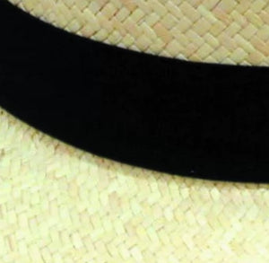 Boutique Imports - Ecuadorian Planter K5A - Panama Cuenca #3 - Pencil Curl Wide Brim - Natural with Black Band