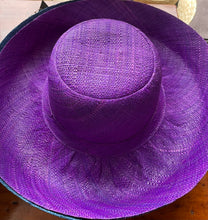 Load image into Gallery viewer, Madagascan Demi Capeline Woven Raffia - Plum
