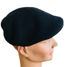 Load image into Gallery viewer, Luton - Cheese Cutter Flat Cap - Wool Felt - Black - S/M and M/L
