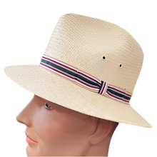 Load image into Gallery viewer, Panama Safari K2C - short brim - Striped band - Size Small
