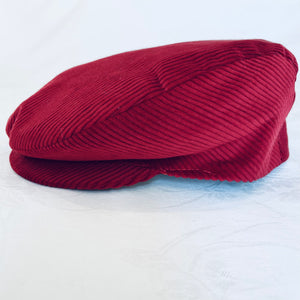 A Bedda Coppola - Piatto Flat Cap - Cotton Corduroy - Red