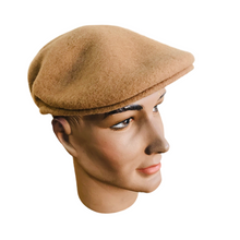 Load image into Gallery viewer, Luton - Cheese Cutter Flat Cap - Wool Felt - Camel - S/M and M/L
