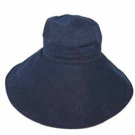 Hemp blend - Widest Brim- Shapeable Sun Hat - Navy