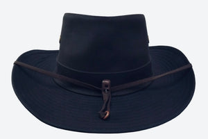 Hills Hats - The Mackenzie - Cotton Oil cloth - Outdoor hat - Waterproof - Black