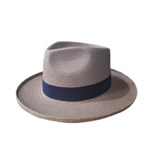 Load image into Gallery viewer, Teardrop Crown Fedora - Panama Cuenca #3 - Turned Edge - 8cm Brim - Cement
