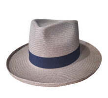 Load image into Gallery viewer, Teardrop Crown Fedora - Panama Cuenca #3 - Turned Edge - 8cm Brim - Cement
