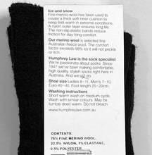 Load image into Gallery viewer, Humphrey Law - Ice and Snow Socks - Black
