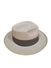 Load image into Gallery viewer, Teardrop Crown Fedora - Cuenca #3 - Turned Edge - 8cm Brim - Natural- Small
