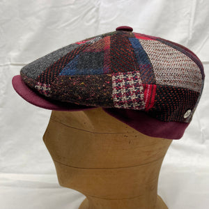 M by Flechet - Patchwork 8 Piece Cap - Wool Blend - Peaky Blinder - Rouge Red