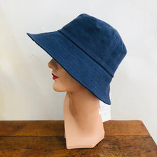 Load image into Gallery viewer, Hemp - Mid Brim - Casual Bucket Hat - Navy

