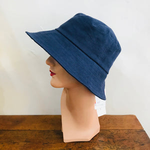 Hemp - Mid Brim - Casual Bucket Hat - Navy